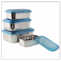 Rectangular Bowls with Blue Acrylic Lid