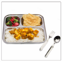 Square Lunch Plate with 3 compartments