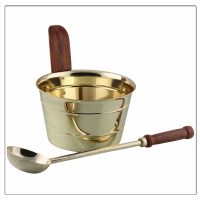 Stainless Steel Sauna Ladle with Gold Finish