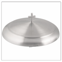 2 Communion Trays with a Lid and a Base & Stacking Bread Plate with a Lid and a Base + 80 Cups Stainless Steel Matte Finish