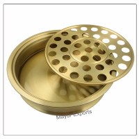 2 Communion Trays with Lid & 2 Stacking Bread Plates with Lid & 80 Cups - Brass Matte Finish