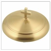 2 Communion Trays with Lid & 2 Stacking Bread Plates with Lid & 80 Cups - Brass Matte Finish