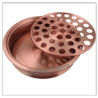 2 Communion Trays with Lid & 2 Stacking Bread Plates with Lid & 80 Cups - Copper Finish