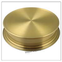 Communion Tray with Lid & Stacking Bread Plate with Lid & 40 Cups - Brass Matte Finish