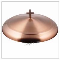 Communion Tray with Lid & Stacking Bread Plate with Lid - Copper Finish