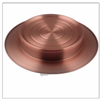 Communion Tray with Lid & Stacking Bread Plate with Lid - Copper Finish