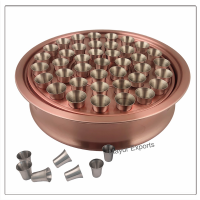 3 Holy Communion Tray with 120 Cups  - Copper Finish