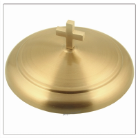 5 Communion Trays with Lid & 3 Stacking Bread Plates with Lid - Brass Matte Finish