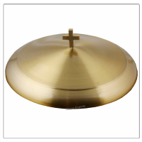 5 Communion Trays with Lid & 3 Stacking Bread Plates with Lid - Brass Matte Finish